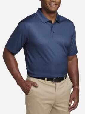 Pebble Beach Men's Performance Polo Shirt Short Sleeve Blue Size L